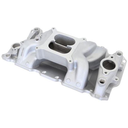 SBC AIR GAP INTAKE MANIFOLD DUAL PLANE CHEV 350 NATURAL